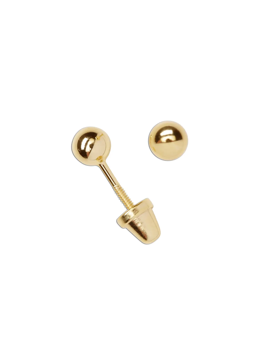 14k Gold Plated Stud Earring-Screw Back