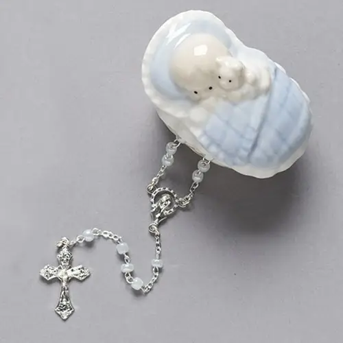 Baby Boy Rosary and Keepsake Box