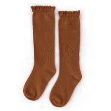 Load image into Gallery viewer, Sugar Almond Fancy Lace Knee High Socks
