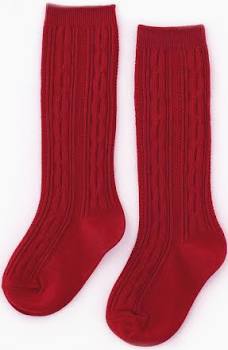 Cherry Cable Knit Knee High Socks