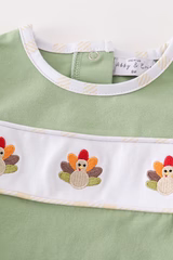 Green Turkey Embroidered Bubble