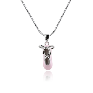 Pink Ballet Dance Slipper Necklace