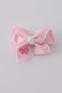 Picot Trimmed Mini Hair Bow