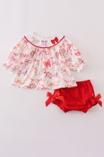 Load image into Gallery viewer, Bow Trio Smocked Bloomer Set
