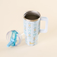 Load image into Gallery viewer, 20 oz Flip Straw Fancy Blue Tumbler
