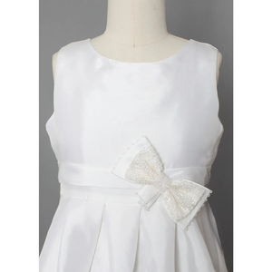 Beaded Teffeta Bow Communion Dress