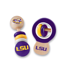 Load image into Gallery viewer, LSU Tigers NCAA Wooden Rattle Set
