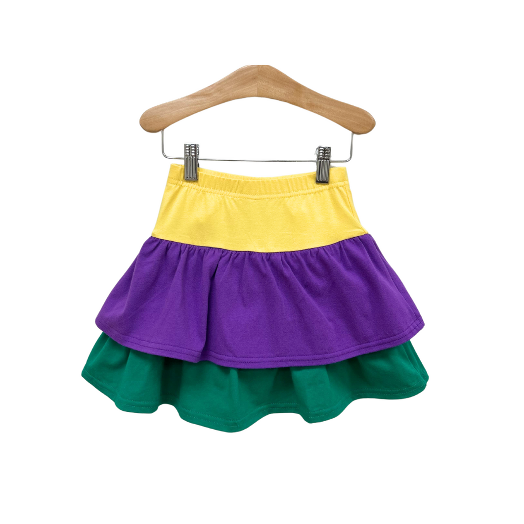 Color Block Mardi Gras Skort