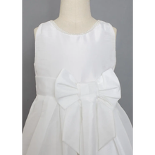 Load image into Gallery viewer, Teffeta Bow Communion Dress with Bubble Hem
