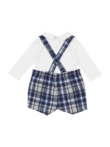 Sam Blue Plaid Suspenders Set