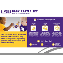 Load image into Gallery viewer, LSU Tigers NCAA Wooden Rattle Set
