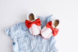 Baseball Mocs with bow