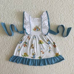 Easter Bunny Dress Girl/Blue/Apron