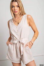 Load image into Gallery viewer, Soft Lined Fabric V-Neck Button Down Romper

