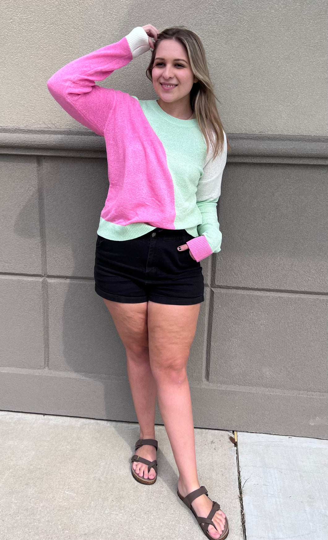 Retro Color Block Sweater