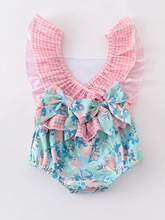 Load image into Gallery viewer, Coral Ruffle Swim One Peice
