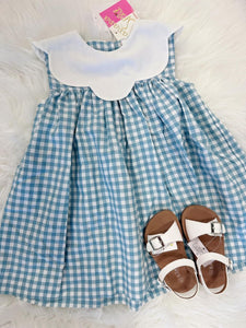 Scalloped Collar Gabby Gingham Dress