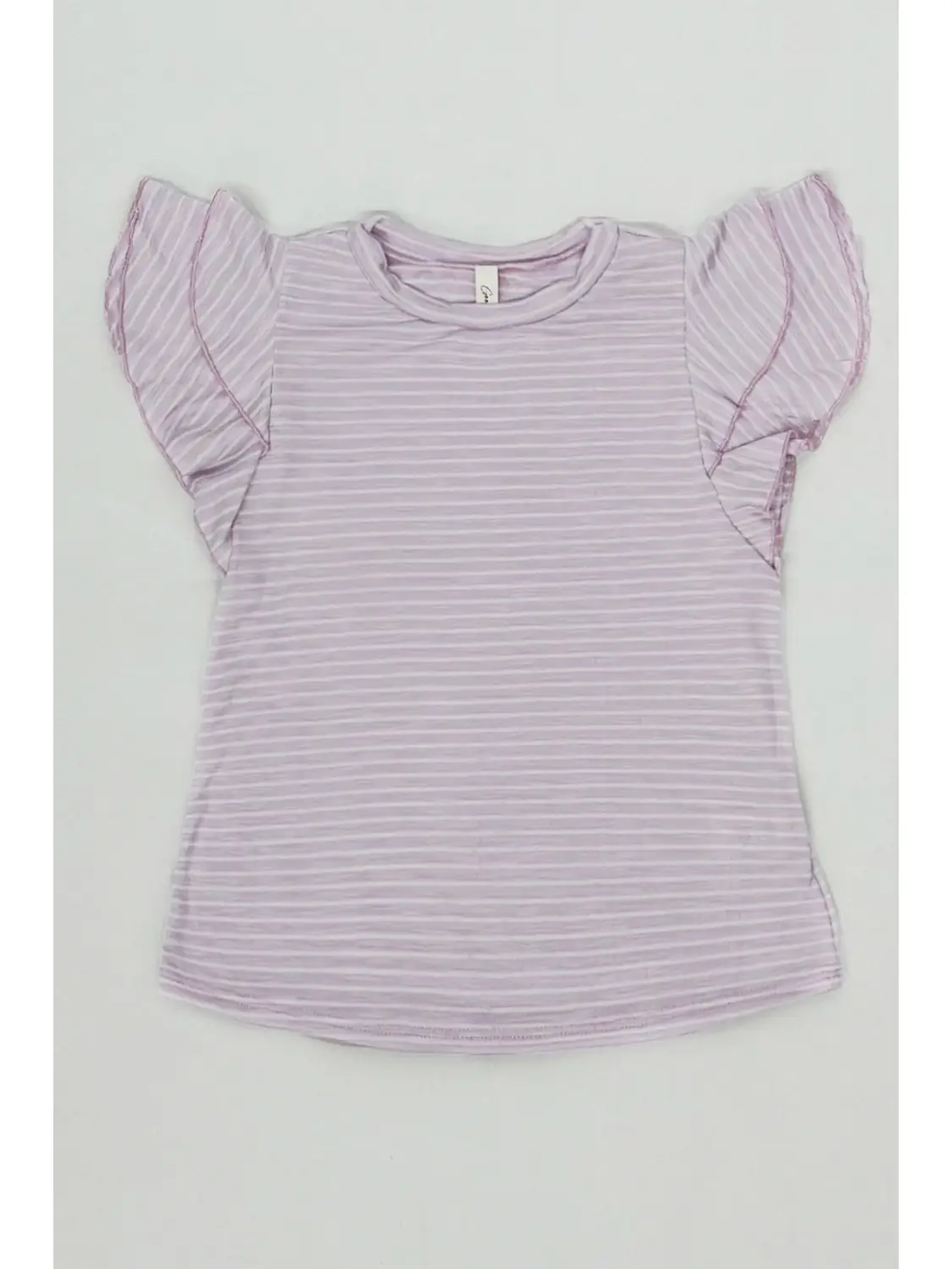 Leah Flutter Sleeve Striped Lavender top