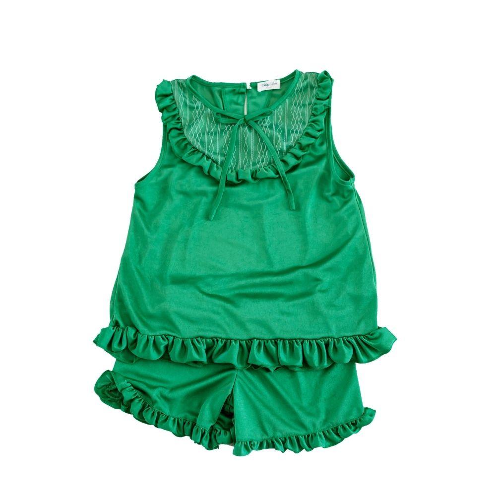 Dottie: Green 2pc Silk Pj
