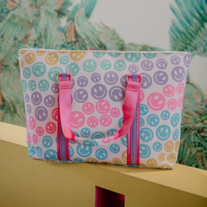 Pastel Smileys Beach Bag/Hand Bag