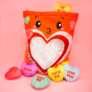 Conversation Hearts pillow and plushies