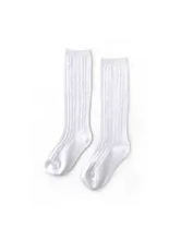 Load image into Gallery viewer, White Cable Knit Knee High Socks
