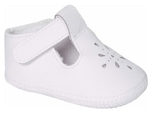 Infant White Leather T-Straps
