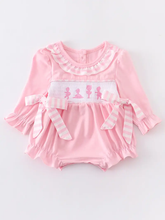Load image into Gallery viewer, Pink ballet  bow  romper
