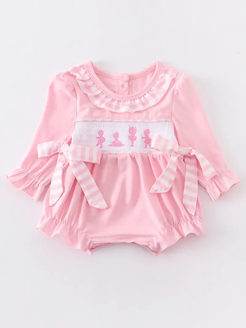 Pink ballet  bow  romper