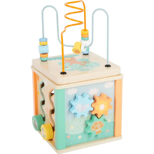 Load image into Gallery viewer, Small Foot Wooden Toys Pastel Motor Skills 5-in-1 Activity Cube Designed for Children Ages 12+ Months
