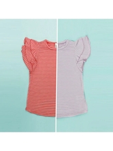 Load image into Gallery viewer, Leah Flutter Sleeve Striped Lavender top
