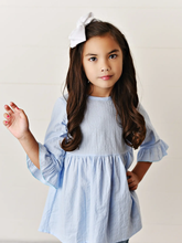 Load image into Gallery viewer, Baby Blue Tunic Ruffle Long Sleeve
