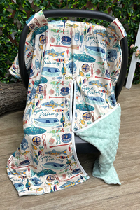 Gone Fishing Carseat Cover