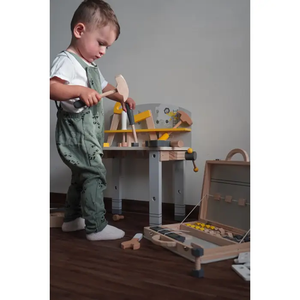Small Foot Wooden Toys Compact Workbench "Miniwob" Playset Designed for Children Ages 3+ Years
