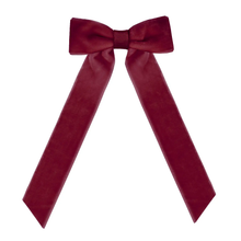 Load image into Gallery viewer, Medium Velvet Longtail Bow Hair Clip
