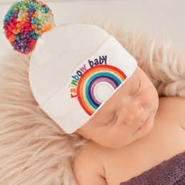 Rainbow Baby Pom Beanie