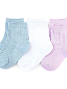 Cool Cable Knit Midi Socks 3pk
