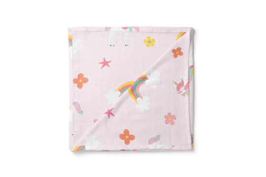 Unicorns and Rainbows Muslin Blanket