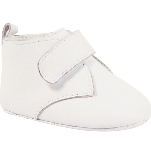 Infant White Leather Dress Shoes w/ Removable Strap for Monogramming